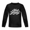 New Jersey Youth Long Sleeve Shirt - Hand Lettered Youth Long Sleeve New Jersey Tee - charcoal gray