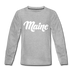 Maine Youth Long Sleeve Shirt - Hand Lettered Youth Long Sleeve Maine Tee - heather gray