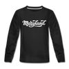 Maryland Youth Long Sleeve Shirt - Hand Lettered Youth Long Sleeve Maryland Tee - black