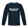 Maryland Youth Long Sleeve Shirt - Hand Lettered Youth Long Sleeve Maryland Tee