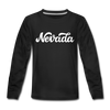 Nevada Youth Long Sleeve Shirt - Hand Lettered Youth Long Sleeve Nevada Tee - black