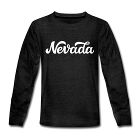 Nevada Youth Long Sleeve Shirt - Hand Lettered Youth Long Sleeve Nevada Tee