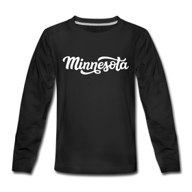 Minnesota Youth Long Sleeve Shirt - Hand Lettered Youth Long Sleeve Minnesota Tee