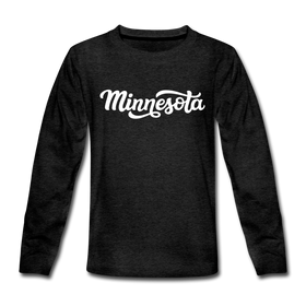 Minnesota Youth Long Sleeve Shirt - Hand Lettered Youth Long Sleeve Minnesota Tee