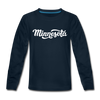 Minnesota Youth Long Sleeve Shirt - Hand Lettered Youth Long Sleeve Minnesota Tee - deep navy