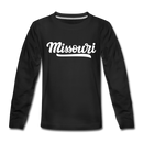 Missouri Youth Long Sleeve Shirt - Hand Lettered Youth Long Sleeve Missouri Tee - black