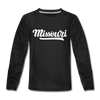 Missouri Youth Long Sleeve Shirt - Hand Lettered Youth Long Sleeve Missouri Tee - black