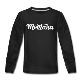 Montana Youth Long Sleeve Shirt - Hand Lettered Youth Long Sleeve Montana Tee