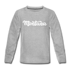 Montana Youth Long Sleeve Shirt - Hand Lettered Youth Long Sleeve Montana Tee - heather gray