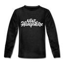 New Hampshire Youth Long Sleeve Shirt - Hand Lettered Youth Long Sleeve New Hampshire Tee - charcoal gray