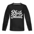 Rhode Island Youth Long Sleeve Shirt - Hand Lettered Youth Long Sleeve Rhode Island Tee - black