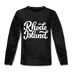 Rhode Island Youth Long Sleeve Shirt - Hand Lettered Youth Long Sleeve Rhode Island Tee - charcoal gray