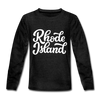 Rhode Island Youth Long Sleeve Shirt - Hand Lettered Youth Long Sleeve Rhode Island Tee