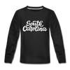 South Carolina Youth Long Sleeve Shirt - Hand Lettered Youth Long Sleeve South Carolina Tee - black