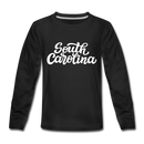 South Carolina Youth Long Sleeve Shirt - Hand Lettered Youth Long Sleeve South Carolina Tee - black