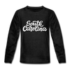 South Carolina Youth Long Sleeve Shirt - Hand Lettered Youth Long Sleeve South Carolina Tee - charcoal gray