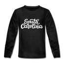 South Carolina Youth Long Sleeve Shirt - Hand Lettered Youth Long Sleeve South Carolina Tee - charcoal gray