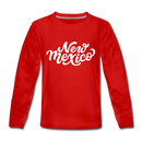 New Mexico Youth Long Sleeve Shirt - Hand Lettered Youth Long Sleeve New Mexico Tee - red