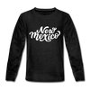 New Mexico Youth Long Sleeve Shirt - Hand Lettered Youth Long Sleeve New Mexico Tee - charcoal gray