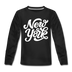 New York Youth Long Sleeve Shirt - Hand Lettered Youth Long Sleeve New York Tee - black