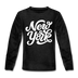 New York Youth Long Sleeve Shirt - Hand Lettered Youth Long Sleeve New York Tee - charcoal gray