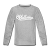 Oklahoma Youth Long Sleeve Shirt - Hand Lettered Youth Long Sleeve Oklahoma Tee