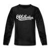 Oklahoma Youth Long Sleeve Shirt - Hand Lettered Youth Long Sleeve Oklahoma Tee - charcoal gray