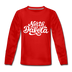 North Dakota Youth Long Sleeve Shirt - Hand Lettered Youth Long Sleeve North Dakota Tee - red