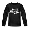 North Dakota Youth Long Sleeve Shirt - Hand Lettered Youth Long Sleeve North Dakota Tee
