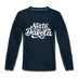 North Dakota Youth Long Sleeve Shirt - Hand Lettered Youth Long Sleeve North Dakota Tee - deep navy