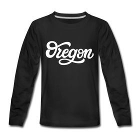 Oregon Youth Long Sleeve Shirt - Hand Lettered Youth Long Sleeve Oregon Tee