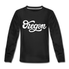 Oregon Youth Long Sleeve Shirt - Hand Lettered Youth Long Sleeve Oregon Tee