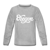 Oregon Youth Long Sleeve Shirt - Hand Lettered Youth Long Sleeve Oregon Tee - heather gray