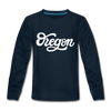 Oregon Youth Long Sleeve Shirt - Hand Lettered Youth Long Sleeve Oregon Tee