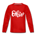 Ohio Youth Long Sleeve Shirt - Hand Lettered Youth Long Sleeve Ohio Tee - red