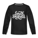 South Dakota Youth Long Sleeve Shirt - Hand Lettered Youth Long Sleeve South Dakota Tee - black
