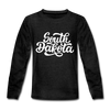 South Dakota Youth Long Sleeve Shirt - Hand Lettered Youth Long Sleeve South Dakota Tee - charcoal gray