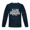 South Dakota Youth Long Sleeve Shirt - Hand Lettered Youth Long Sleeve South Dakota Tee - deep navy