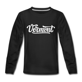 Vermont Youth Long Sleeve Shirt - Hand Lettered Youth Long Sleeve Vermont Tee