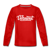 Vermont Youth Long Sleeve Shirt - Hand Lettered Youth Long Sleeve Vermont Tee