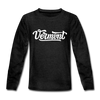 Vermont Youth Long Sleeve Shirt - Hand Lettered Youth Long Sleeve Vermont Tee - charcoal gray