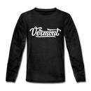 Vermont Youth Long Sleeve Shirt - Hand Lettered Youth Long Sleeve Vermont Tee - charcoal gray