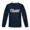 Vermont Youth Long Sleeve Shirt - Hand Lettered Youth Long Sleeve Vermont Tee