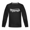 Tennessee Youth Long Sleeve Shirt - Hand Lettered Youth Long Sleeve Tennessee Tee - black