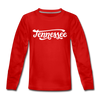 Tennessee Youth Long Sleeve Shirt - Hand Lettered Youth Long Sleeve Tennessee Tee - red