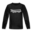 Tennessee Youth Long Sleeve Shirt - Hand Lettered Youth Long Sleeve Tennessee Tee - charcoal gray