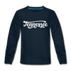 Tennessee Youth Long Sleeve Shirt - Hand Lettered Youth Long Sleeve Tennessee Tee - deep navy