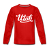 Utah Youth Long Sleeve Shirt - Hand Lettered Youth Long Sleeve Utah Tee - red