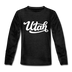 Utah Youth Long Sleeve Shirt - Hand Lettered Youth Long Sleeve Utah Tee - charcoal gray