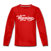 Wyoming Youth Long Sleeve Shirt - Hand Lettered Youth Long Sleeve Wyoming Tee - red